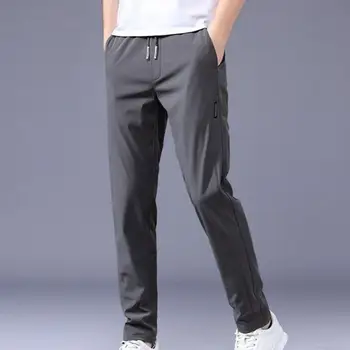 Шикарные мужские летние брюки, износостойкий корейский стиль, 6 размеров, Модные мужские весенне-летние брюки на шнурке, мужские брюки, модные