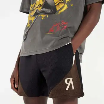 Летние Новые мужские шорты в стиле хип-хоп, спортивные повседневные брюки с пятью точками, быстросохнущие дышащие шорты в стиле пэчворк, уличные пляжные брюки
