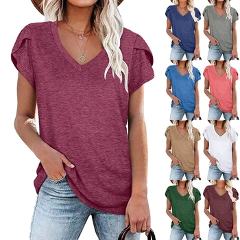Модная женская футболка, негабаритные свободные футболки с коротким рукавом, 3d однотонный принт, Женская одежда, летняя футболка Y2k, женские топы