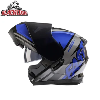 Модульный мотоциклетный шлем Filp Up с полным покрытием для гоночных скутеров Casco Moto Capacetes De Motociclista с двойными козырьками, одобренный ЕЭК в горошек