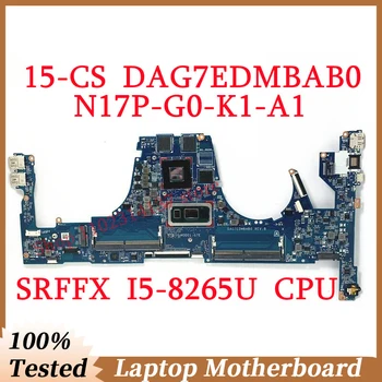 Для HP 15-CS DAG7EDMBAB0 с материнской платой SRFFX I5-8265U CPU N17P-G0-K1-A1 Материнская плата ноутбука 100% Полностью протестирована, работает хорошо