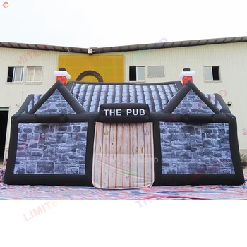 Бесплатная Воздушная доставка 10x5 м Гигантский надувной Ирландский паб, палатка, вечеринка, аренда, газон, бар Для продажи