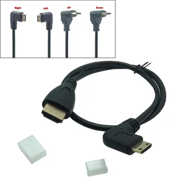 Mini HDMI-совместимый кабель ВВЕРХ/Вниз/Влево/Вправо с углом наклона 90 Градусов между штекерами для ЖК-монитора видеокамеры DSLR
