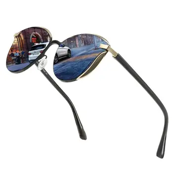 Поляризованные солнцезащитные очки большого размера для Езды на Велосипеде/вождения, солнцезащитные очки Cateye с защитой UV400, черные оттенки для женщин и мужчин