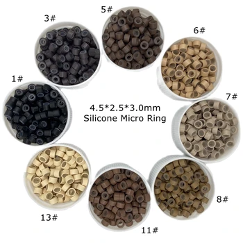 3000 ШТ 4,5 мм * 2,5 мм * 3,0 мм силиконовых микроколечек Micro Link Micro Beads для наращивания волос