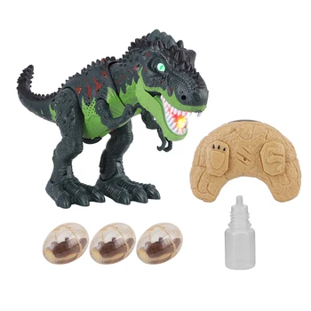 Игрушечный динозавр с дистанционным управлением, спрей, Откладывающий Яйца, Ходячий Электрический робот-динозавр со светом, Радиоуправляемая модель динозавра, игрушка в подарок для детей
