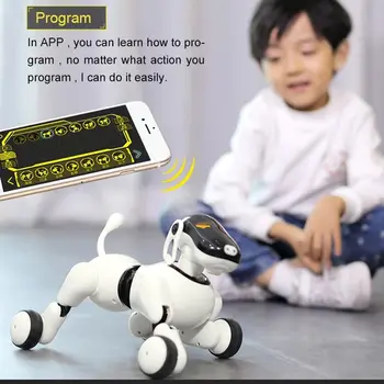 Робот-собака, искусственный Интеллект, управляемый голосом и приложением, Интерактивная игрушка Perro, Робот Танцует, поет, воспроизводит музыку, игрушки с сенсорным управлением движением Для детей