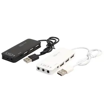 3-портовый концентратор USB2.0 с внешней звуковой картой, гарнитура, микрофон, Адаптер для ПК, Шнур, кабели, Разветвитель, конвертер
