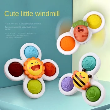 Красочные вращающиеся игрушки с цветочным рисунком для снятия стресса и развлечения, игрушка на присоске для детей с доской для тренировки пальцев
