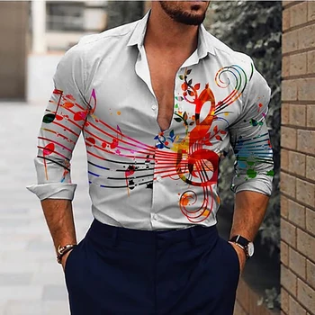 Мужская Модная повседневная рубашка на каждый день с индивидуальным принтом, рубашка с длинным рукавом на пуговицах, Классический дизайн, приталенная рубашка S-4XL
