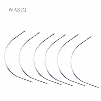 12шт Изогнутых игл C-типа Длиной 9 см для плетения волос/Швейная игла для инструмента для наращивания волос
