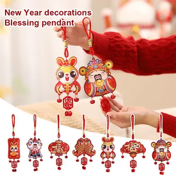Китайский Новый год Кролика Декор Мультяшный Кулон Подвесной Орнамент 2023 Новый Год Китайский Традиционный Декор Кулон
