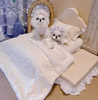 Pet Princess Bed Диван-гнездышко для Маленьких собак и Кошек -Диван, Диван-кровать для Щенков, Кошачье гнездо, Гнездо для котенка, Диван-кровать для домашних животных, Morandi, Removab