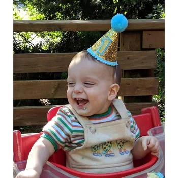 Детская праздничная шляпа на первый день рождения -шляпа ручной работы на 1-й день рождения, лучшие аксессуары на 1-й день рождения