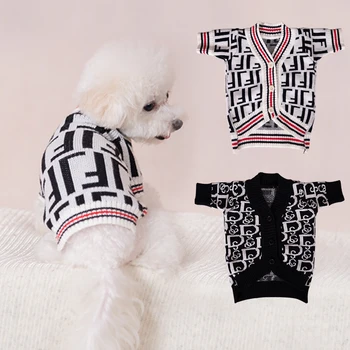 Брендовая одежда для собак, одежда для щенков, свитер для маленькой собаки, Зимняя теплая Роскошная одежда для собак, Одежда для домашних животных, французский бульдог Тедди