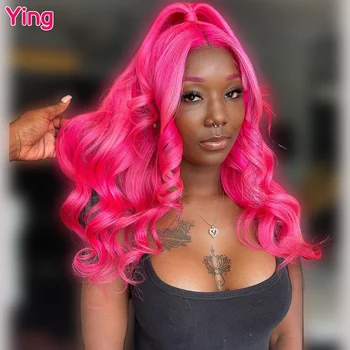 Ying Hair Розовые Цветные Объемные Волнистые Парики Из Человеческих Волос 13x4 На Кружеве, Предварительно Выщипанные Бразильские Парики Remy 613 Blonde 13x6 На Кружеве