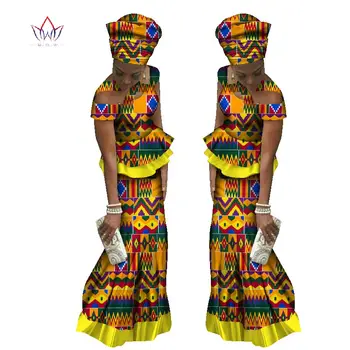BRW, новое поступление, африканская мода, комплект юбок из 2 предметов, длинная юбка Дашики и юбка-галстук, традиционная африканская одежда WY1559