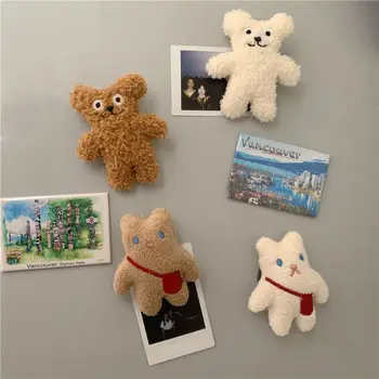 2 ПРЕДМЕТА, кухонный подарок, сувенир, милая мультяшная наклейка, 3D плюшевые наклейки, наклейка на холодильник с медведем, магнитная наклейка на холодильник