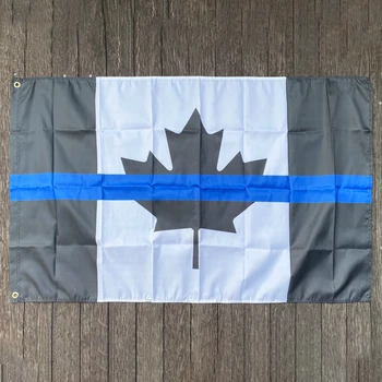 бесплатная доставка xvggdg Пользовательский Флаг Канада Флаги Голубой Линии, 3 X 5 футов Тонкая Синяя Линия Флаг Канады