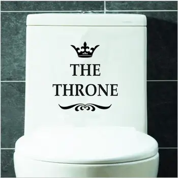 Черный английский ТРОН, наклейки для туалета, домашний декор, Наклейки на стены, наклейки для ванной, наклейки с английскими цитатами, Пословицами, Плакат из ПВХ
