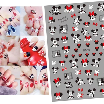10 листов фирменных наклеек для дизайна ногтей Disney, декоративные наклейки для ногтей, Микки, Минни, Дональд Дак, Принцесса, Наклейки для ногтей Disney