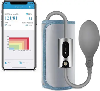 Ультрапортативный беспроводной Bluetooth монитор артериального давления на предплечье, большая манжета для нескольких пользователей с приложением, одобренным CE AirBP STD