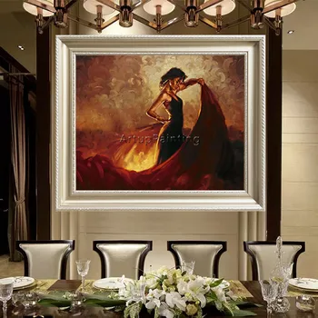 Картина Испанской танцовщицы фламенко caudros decor латиноамериканка Картина маслом на холсте высокое качество Ручная роспись латина 13