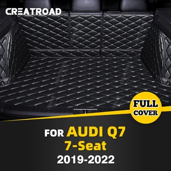 Автоматический коврик для багажника Audi Q7 7-Seat 2019-2022 21 20, накладка для багажника автомобиля, Аксессуары для защиты салона грузового лайнера