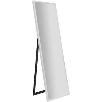 Белое напольное Отдельно стоящее Зеркало в рамке с мольбертом 16 