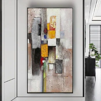 Картины маслом с ручной росписью Известного художника на холсте Современное абстрактное искусство Текстурированная Настенная картина для гостиной, Картина для домашнего декора