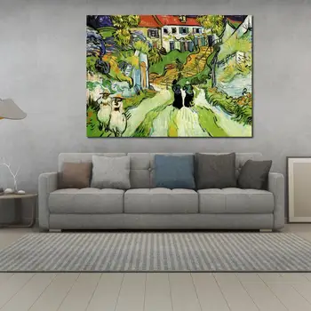 Подарочная деревенская улица и ступеньки в Оверсе с рисунками Винсента Ван Гога, репродукция картины маслом, Высококачественная ручная работа