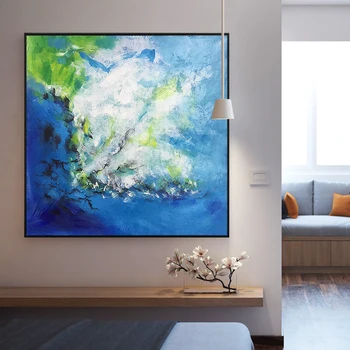 Nordic canvas cuadros decoracion синяя живопись современное абстрактное Акриловое Искусство Настенные картины для домашнего декора гостиной quadros5