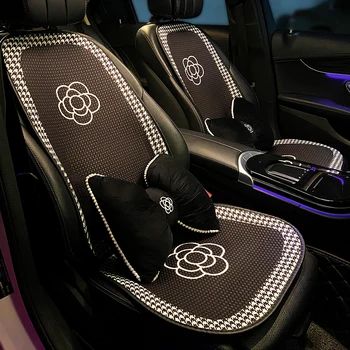 Новая Высококачественная 3D Дышащая сетка Мультяшная Решетка Камелия Креативные Украшения интерьера Автомобиля Чехол для подушки сиденья автомобиля