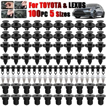 100 шт., зажимы для обшивки автомобиля, зажимы для бампера, брызговики для капота, Крепежные заклепки для Toyota Corolla RAV4 Avensis Lexus