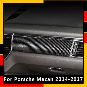 Для Porsche Macan 2014-2017 Настоящая автомобильная центральная панель управления из углеродного волокна Украшает Кузницу, накладку, аксессуары для укладки автомобилей