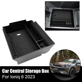 Органайзер для центральной консоли автомобиля Лоток Подлокотник Ящик для хранения Hyundai Ioniq 6 2023 Корея Нескользящая резина ABS Модификация интерьера