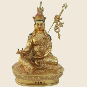 8 Дюймов/21 см Ручная роспись из позолоченной бронзы, Статуя Непальского Гуру Падмы Самбы ВА Ринпоче, Статуя Будды