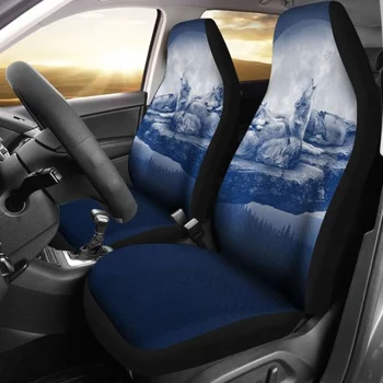 Чехлы для автомобильных сидений Wolf Family Blue 200904, Упаковка из 2 универсальных защитных чехлов для передних сидений