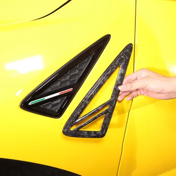 Для Lamborghini URUS 2018-2021 настоящее карбоновое волокно, боковое крыло автомобиля, вентиляционная крышка, накладка, наклейка, автомобильные аксессуары