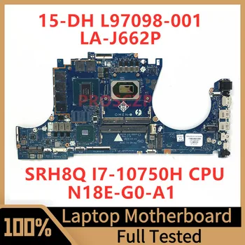 L97098-601 L97098-001 Материнская плата для ноутбука HP 15-DH Материнская плата GPC54 LA-J662P с процессором SRH8Q I7-10750H N18E-G0-A1 100% Протестирована нормально
