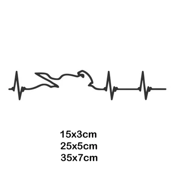 Виниловая наклейка с электрокардиограммой сердца участников гонок, Светоотражающая наклейка на автомобиль и мотоцикл