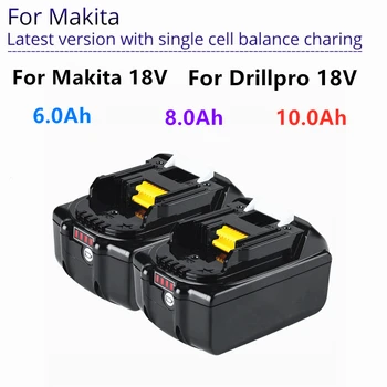 18 В Инструменты 6A/8A/10Ah Литий-ионные Аккумуляторы Для Электроинструментов Makita 6.0Ah 18 В Замена BL1860 BL1850 6A 8A 10A