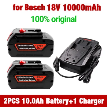 Аккумулятор 18V 10Ah Для Электродрели Bosch 18 V Литий-ионный Аккумулятор BAT609 BAT609G BAT618 BAT618G BAT614 + 1 Зарядное устройство