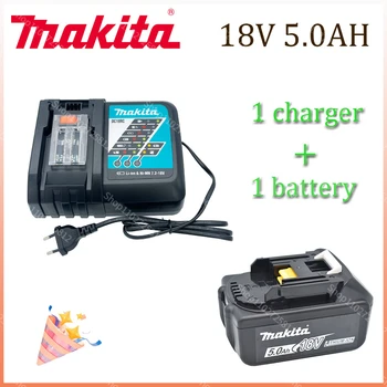 Оригинальный Аккумулятор Для Электроинструмента Makita 18V 5.0Ah/5000mAh Со Светодиодной литий-ионной Заменой BL1860B BL1860 BL1850