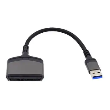 Адаптер жесткого диска USB 3.0 на SATA III для 2,5-дюймового жесткого диска SSD, Алюминиевый Корпус, Нейлоновый кабель Type C на Sata, конвертер передачи данных