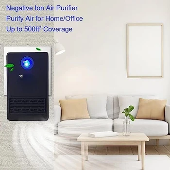 Ионизатор-очиститель воздуха/Подключаемый очиститель воздуха с максимальной производительностью - до 40 миллионов анионов, Портативный ионный очиститель воздуха без фильтра для