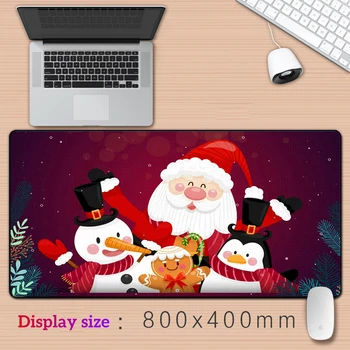 рождественский милый Игровой коврик для мыши с HD-печатью, Компьютерный замок, Натуральный Каучуковый коврик для киберспорта, Большой коврик для мыши