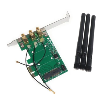 Беспроводная карта Wi-Fi Mini PCIE для PCI-E 1X Настольный адаптер, Аксессуары, Антенны, Компьютерная часть, Адаптер