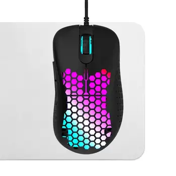 Honeycomb Мыши Мышь с разрешением 2400 точек на дюйм, проводная цветная RGB-мышь с подсветкой RGB, мышь для редактирования макросов, программируемая мышь для игры