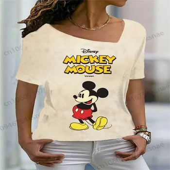 Новинка в Уличной одежде для женщин, Дешевая Женская одежда и Бесплатная доставка, Корейский модный Топ Disney, футболка Minnie Mouse Yk2 Kpop